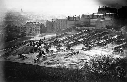 Französischer Artilleriepark auf dem Montmartre 1871