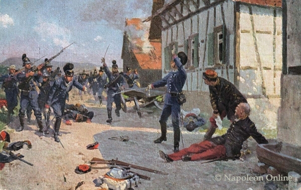 Der bayerische Hauptmann Ziegler beim verwundeten französischen General Douay in Fröschwiller